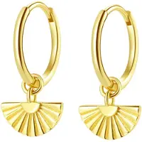 Hey Happiness Pendientes 'Fan Hoops' oro
