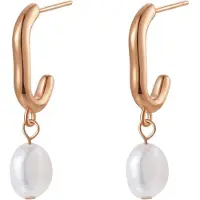 Hey Happiness Pendientes 'Chunky Pearl' oro rosa