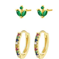 Hey Happiness Pendientes 'Rainbow' oro
