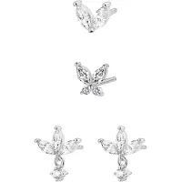 Hey Happiness Pendientes 'Floral' plata