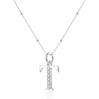 Hey Happiness Cadena 'Letter T' plata
