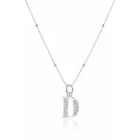 Hey Happiness Cadena 'Letter D' plata