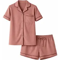 LEAFLETIC Pantalón de pijama 'Women’s Night Wear Short Set' marrón