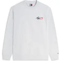 Tommy Hilfiger Sudadera 'Signature Logo Sueded' navy / gris moteado / rojo