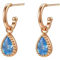 Hey Happiness Pendientes 'March Birthstone' oro rosa