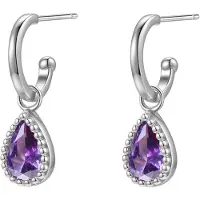 Hey Happiness Pendientes 'February Birthstone' plata