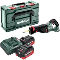 Metabo Sierra de sable sin cable SSEP 18 LT 18 V 32 mm + 2x batería LiHD 8,0 Ah + cargador + metabox