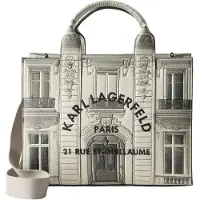 Karl Lagerfeld Bolso de mano 'Maison De Karl' gris / greige / gris oscuro / negro