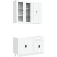 vidaXL Módulo de cocina PORTO, 4 unidades, blanco, material de madera