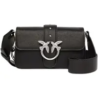 Pinko Bolso de hombro 'Sac Rabat Love One Slouchy Zip Mini Vite Noir' negro