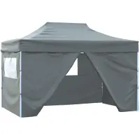 vidaXL Tienda de campaña plegable pop-up con 4 paredes laterales, 3 x 4,5 metros, color antracita