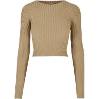 Urban Classics Ladies Short Rib Knit Twisted Back Sweater Unionbeige Talla: L | Jerséis de Punto Outlet | Mujer