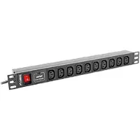 Lanberg Regleta De Alimentación Para Rack Pdu-10i-0200-iec-bk 10 Tomas Regleta De Alimentación Para Rack De 19´´ Con 8 Tomas