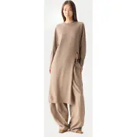 GOBI Cashmere Vestido de punto 'Side-Slit Maxi Dress' taupe