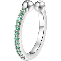 Hey Happiness Pendientes 'Green Cuff' plata