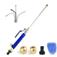 INF Jet Power Lavadora Hidrolimpiadora de alta presión para manguera de jardín 2 boquillas 3/4" Azul