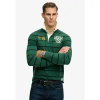 Superdry para hombre. M1110483A Polo rugby Double Emblem Stripe Rugby verde (L), Casual, Algodón, Manga larga, outlet 2026.