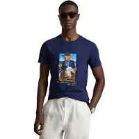 Ralph Lauren para hombre. 710B21964001 Camiseta Custom Slim Fit con Polo Bear (M), Casual, Algodón, Manga corta, Marino, Polo Ralph Lau