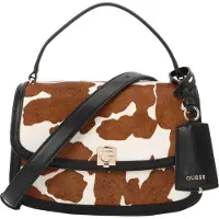GUESS Bolso de hombro 'AUDREY' cognac / negro / blanco natural