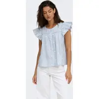 JDY Blusa 'JDYFia' azul pastel / blanco