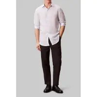 Calvin Klein Slim Ref Linen Shirt Blue Multi Talla: 38 | Camisas Casuales Outlet | Hombre | Blanco