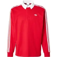 Adidas Originals Camiseta '3-Stripes Rugby Longsleeve' rojo / blanco