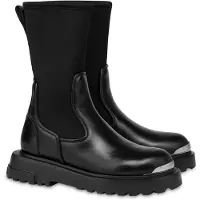 Moschino Square Love Calfskin And Lycra Ankle Boots Black Talla: 38 | Botas Outlet | Mujer | Negro