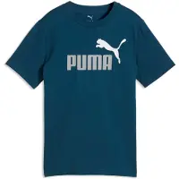 Puma Camiseta 'ESS No.1' azul cian / gris claro / blanco