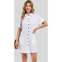 LapaPlus Vestido camisero 'Women Dress' blanco