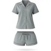 LEAFLETIC Pijama de pantalón corto 'Women’s Night Wear Short Set' verde