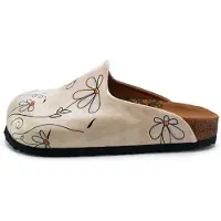 Goby Zuecos 'Women shoes -Calceo mules with daisies CAL1410' offwhite