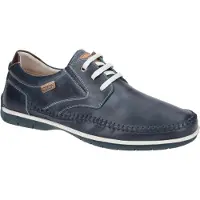 Pikolinos para hombre. M9A-4118 Zapatos de piel con cordones Marbella elásticos azul (40), Plano, Casual, outlet 2026.