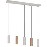 TRIO 367700565 Soka, lámpara colgante GU10, 5 luces, diámetro 5,5 cm, color café