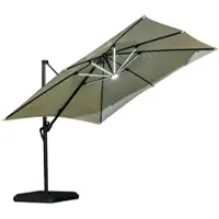 360Home Sombrilla grande para exteriores, ideal para camping y jardines, con tiras de luz solar blanca. Dimensiones: 255 cm de largo x 270 cm de alto