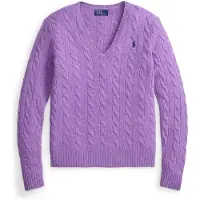 Ralph Lauren para mujer. 211971866501 Jersey de cachemira y lana lila (XL), Casual, Manga larga, outlet 2026.
