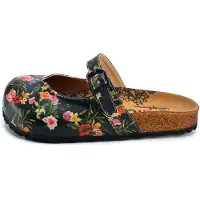Calceo Zuecos 'Women shoes -Calceo mules with flowers CAL2201' negro