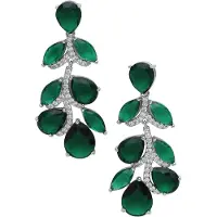 Avant Garde Pendientes 'Valtrisse' verde oscuro