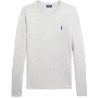 Ralph Lauren para mujer. 211B14604003 Camiseta Classic Fit de punto de algodón gris (S), Casual, Manga larga, outlet