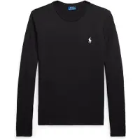 Ralph Lauren para mujer. 211B14604004 Camiseta Classic Fit de punto de algodón negro (S), Casual, Manga larga, outlet
