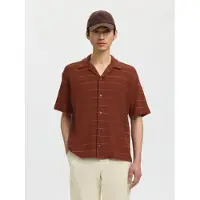 Selected Camisa beige / rojo / negro
