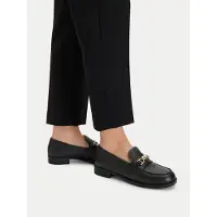 Moschino Calfskin Varsity Moccasins Black Talla: 36 | Mocasines Outlet | Mujer | Negro