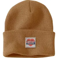 Carhartt - Women's Knit Heart Patch Beanie - Gorro size One Size, marrón