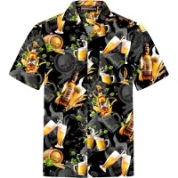Hawaiihemdshop.de Camisa 'Hawaiihemd "Hawaiian Beer"' negro