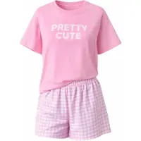 LEAFLETIC Pijama de pantalón corto 'Women’s Nightwear set' rosa claro