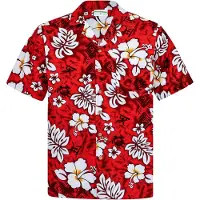 Hawaiihemdshop.de Camisa 'Hawaiihemd "Classic Flowers (red)"' rojo