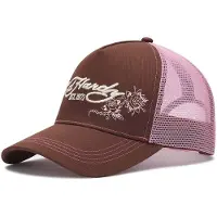 Ed Hardy Gorra marrón / rosa / offwhite