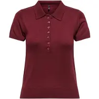 ONLY Camiseta 'ONLCATHERINE SS POLO NECK EX KNT POLO' burdeos