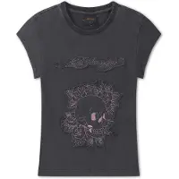 Ed Hardy Camiseta 'Blumen-Totenkopf' gris oscuro / rosa