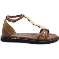 Cafe noir Sandalias 'FB4010 cuoio sandali donna cinturino borchie pelle tallone chiuso' marrón