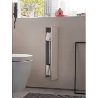 Emco Módulo para inodoro asis plus, modelo empotrado, 15,4 x 65,8 cm, con bisagras de la puerta hacia la derecha